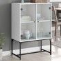 Armario auxiliar con puertas de vidrio blanco 69x37x100 cm de , Aparadores - Ref: Foro24-836546, Precio: 74,98 €, Descuento: %