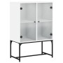 Armario auxiliar con puertas de vidrio blanco 69x37x100 cm de , Aparadores - Ref: Foro24-836546, Precio: 74,98 €, Descuento: %