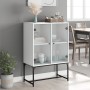 Armario auxiliar con puertas de vidrio blanco 69x37x100 cm de , Aparadores - Ref: Foro24-836546, Precio: 74,98 €, Descuento: %