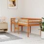 Cama alta madera maciza de pino marrón cera 75x190 cm de , Camas y somieres - Ref: Foro24-844484, Precio: 127,38 €, Descuento: %