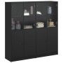 Estantería con puertas madera de ingeniería negro 136x37x142 cm de , Librerías y estanterías - Ref: Foro24-3206525, Precio: 2...