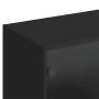 Estantería con puertas madera de ingeniería negro 136x37x142 cm de , Librerías y estanterías - Ref: Foro24-3206525, Precio: 2...