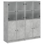Estantería con puertas madera de ingeniería gris 136x37x142 cm de , Librerías y estanterías - Ref: Foro24-3206527, Precio: 29...