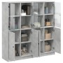 Estantería con puertas madera de ingeniería gris 136x37x142 cm de , Librerías y estanterías - Ref: Foro24-3206527, Precio: 29...