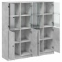 Estantería con puertas madera de ingeniería gris 136x37x142 cm de , Librerías y estanterías - Ref: Foro24-3206527, Precio: 29...