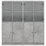 Estantería con puertas madera de ingeniería gris 136x37x142 cm de , Librerías y estanterías - Ref: Foro24-3206527, Precio: 29...