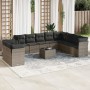 Set de sofás de jardín 11 pzas y cojines ratán sintético gris de , Conjuntos de jardín - Ref: Foro24-3217870, Precio: 639,33 ...