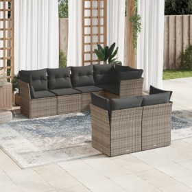 Set de sofás de jardín 7 piezas con cojines ratán PE gris de , Conjuntos de jardín - Ref: Foro24-3217900, Precio: 441,21 €, D...