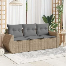 Juego de sofás de jardín con cojines beige 3 pzas ratán PE de , Conjuntos de jardín - Ref: Foro24-3221058, Precio: 230,65 €, ...