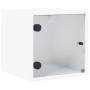 Mesita de noche con puerta de vidrio blanco 35x37x35 cm de , Mesitas de noche - Ref: Foro24-836462, Precio: 27,79 €, Descuent...