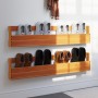 Estantes zapatos pared 2 uds madera pino marrón 110x8,5x23,5 cm de , Estantes y estanterías - Ref: Foro24-844490, Precio: 57,...