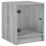 Mesita de noche con puerta de vidrio gris Sonoma 35x37x42 cm de , Mesitas de noche - Ref: Foro24-836353, Precio: 34,28 €, Des...
