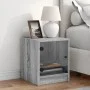 Mesita de noche con puerta de vidrio gris Sonoma 35x37x42 cm de , Mesitas de noche - Ref: Foro24-836353, Precio: 34,28 €, Des...