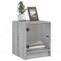 Mesita de noche con puerta de vidrio gris Sonoma 35x37x42 cm de , Mesitas de noche - Ref: Foro24-836353, Precio: 34,28 €, Des...