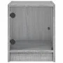 Mesita de noche con puerta de vidrio gris Sonoma 35x37x42 cm de , Mesitas de noche - Ref: Foro24-836353, Precio: 34,28 €, Des...