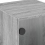 Mesita de noche con puerta de vidrio gris Sonoma 35x37x42 cm de , Mesitas de noche - Ref: Foro24-836353, Precio: 34,51 €, Des...