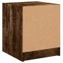 Mesita de noche con puerta de vidrio roble ahumado 35x37x42 cm de , Mesitas de noche - Ref: Foro24-836351, Precio: 33,25 €, D...