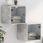Mesitas noche puertas de vidrio 2 uds gris hormigón 35x37x35 cm de , Mesitas de noche - Ref: Foro24-836469, Precio: 44,30 €, ...