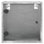 Mesitas noche puertas de vidrio 2 uds gris hormigón 35x37x35 cm de , Mesitas de noche - Ref: Foro24-836469, Precio: 44,30 €, ...