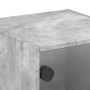 Mesitas noche puertas de vidrio 2 uds gris hormigón 35x37x35 cm de , Mesitas de noche - Ref: Foro24-836469, Precio: 44,30 €, ...