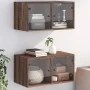 Mueble pared puertas vidrio 2 uds roble marrón 68,5x37x35 cm de , Taquillas y armarios de almacenamiento - Ref: Foro24-836510...