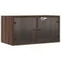 Mueble pared puertas vidrio 2 uds roble marrón 68,5x37x35 cm de , Taquillas y armarios de almacenamiento - Ref: Foro24-836510...