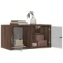 Mueble pared puertas vidrio 2 uds roble marrón 68,5x37x35 cm de , Taquillas y armarios de almacenamiento - Ref: Foro24-836510...
