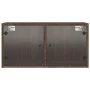 Mueble pared puertas vidrio 2 uds roble marrón 68,5x37x35 cm de , Taquillas y armarios de almacenamiento - Ref: Foro24-836510...