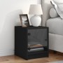 Mesita de noche con puerta de vidrio negro 35x37x42 cm de , Mesitas de noche - Ref: Foro24-836345, Precio: 33,57 €, Descuento: %