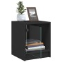 Mesita de noche con puerta de vidrio negro 35x37x42 cm de , Mesitas de noche - Ref: Foro24-836345, Precio: 33,57 €, Descuento: %