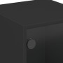 Mesita de noche con puerta de vidrio negro 35x37x42 cm de , Mesitas de noche - Ref: Foro24-836345, Precio: 33,57 €, Descuento: %