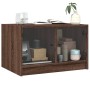 Mesa de centro con puertas de vidrio marrón roble 68x50x42 cm de , Mesas de centro - Ref: Foro24-836370, Precio: 45,56 €, Des...
