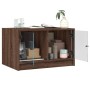 Mesa de centro con puertas de vidrio marrón roble 68x50x42 cm de , Mesas de centro - Ref: Foro24-836370, Precio: 45,56 €, Des...