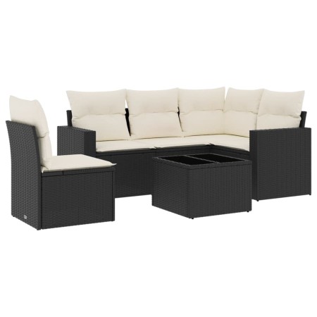 Set de sofás de jardín 6 piezas y cojines ratán sintético negro de , Conjuntos de jardín - Ref: Foro24-3218966, Precio: 360,6...