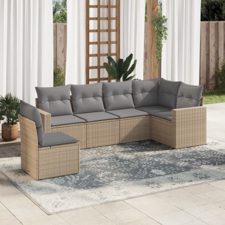 Juego de sofás jardín con cojines 6 pzas ratán sintético beige de , Conjuntos de jardín - Ref: Foro24-3219019, Precio: 391,46...