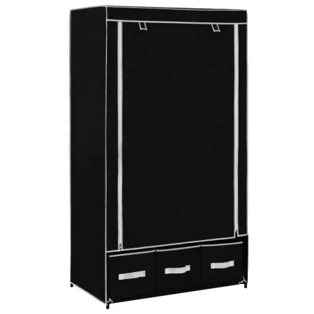 Armario de tela negro 87x49x159 cm de vidaXL, Armarios roperos - Ref: Foro24-282457, Precio: 45,11 €, Descuento: %