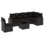 Set de comedor de jardín 7 pzas y cojines ratán sintético negro de , Conjuntos de jardín - Ref: Foro24-3219025, Precio: 446,4...