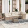 Set sofás de jardín 7 piezas y cojines ratán sintético beige de , Conjuntos de jardín - Ref: Foro24-3217668, Precio: 449,13 €...