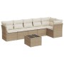 Set sofás de jardín 7 piezas y cojines ratán sintético beige de , Conjuntos de jardín - Ref: Foro24-3217668, Precio: 449,13 €...