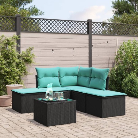 Set de sofás de jardín 6 piezas y cojines ratán sintético negro de , Conjuntos de jardín - Ref: Foro24-3217726, Precio: 291,5...