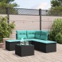 Set de sofás de jardín 6 piezas y cojines ratán sintético negro de , Conjuntos de jardín - Ref: Foro24-3217726, Precio: 291,5...