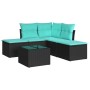Set de sofás de jardín 6 piezas y cojines ratán sintético negro de , Conjuntos de jardín - Ref: Foro24-3217726, Precio: 291,5...