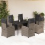 Set comedor jardín 7 pzas y cojines ratán sintético gris en Conjuntos de jardín | Comprar online en Foru.es