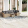 Juego de sofás de jardín con cojines beige 8 pzas ratán PE de , Sofás modulares de exterior - Ref: Foro24-3251076, Precio: 54...