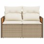 Sofá de jardín con cojines de 2 plazas ratán sintético beige de , Sofás de exterior - Ref: Foro24-366068, Precio: 143,75 €, D...