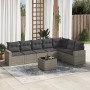 Set de sofás de jardín 8 pzas y cojines ratán sintético gris de , Conjuntos de jardín - Ref: Foro24-3219050, Precio: 471,46 €...