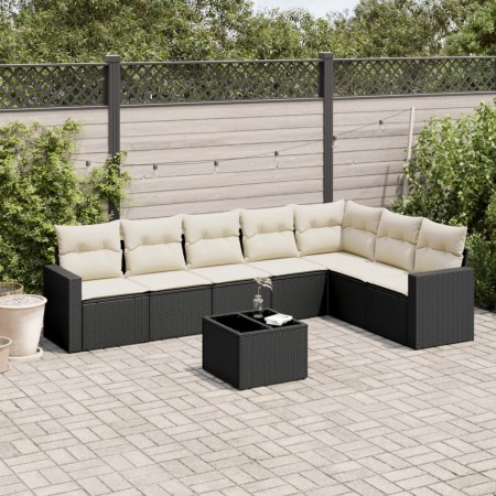 Set de sofás de jardín 8 piezas y cojines ratán sintético negro de , Conjuntos de jardín - Ref: Foro24-3219046, Precio: 441,3...