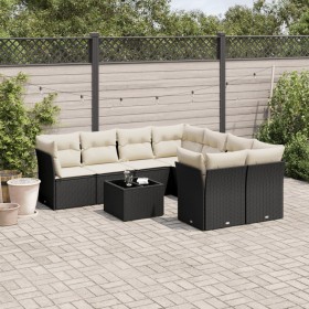 Set de sofás de jardín 8 piezas y cojines ratán sintético negro de , Conjuntos de jardín - Ref: Foro24-3249155, Precio: 543,7...