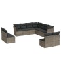 Set de sofás de jardín 11 pzas y cojines ratán sintético gris de , Conjuntos de jardín - Ref: Foro24-3217820, Precio: 630,47 ...