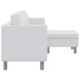 Sofá seccional 3 plazas cuero artificial blanco en Sofás | Comprar online en Foru.es